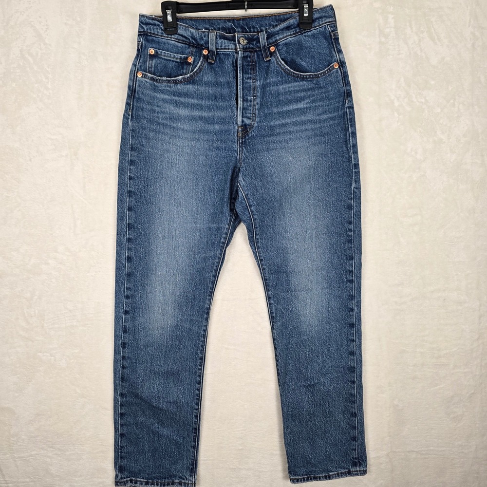 Levis 501 Original Fit High Rise Straight Leg Blue Jeans W30 L30 women's